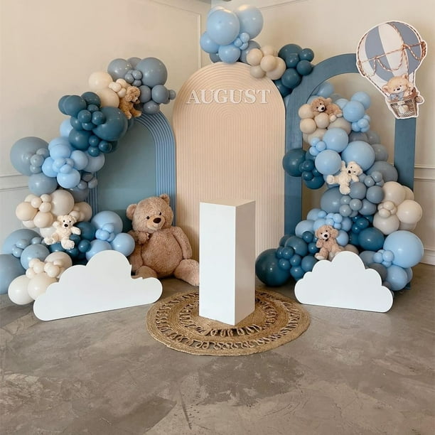 Kit de guirnalda de arco con tema de oso, globo de látex retro, Aguamarina azul, niebla de hielo, para chico, cumpleaños, baby shower, boda, fiesta de bautizo