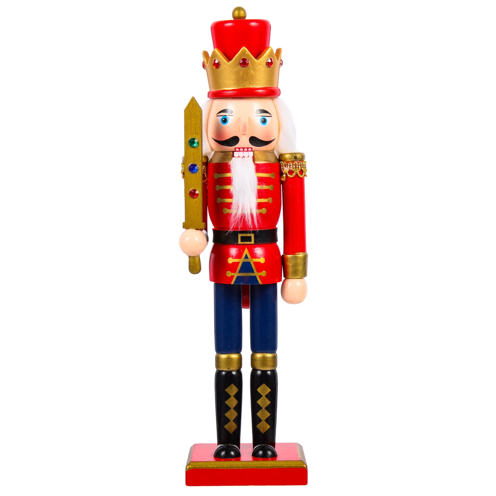 Wooden Nutcracker Puppet Decoration Xmas Soldier Figurine Wooden