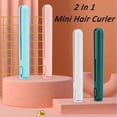 thumbnail image 2 of Mini rizador y plancha de pelo portátil 2 en 1, recargable por USB, de cerámica, ideal para viajes, color blanco., 2 of 5