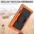 thumbnail image 4 of Case for Samsung Galaxy Tab S10 Ultra 2024/ S9 Ultra/ S8 Ultra 14.6 inch, 360 Rotating Stand Handle Pencil Holder Shoulder Strap Heavy Duty Shockproof Cover, Orange, 4 of 7
