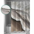 thumbnail image 4 of Abstract Wave Effect Shower Curtain, 66" x 72", Gary Brown Gradient Beach Waterproof Bathroom Curtain Washable Shower Curtain Set with 12 Hooks, 4 of 6
