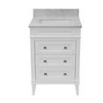 thumbnail image 3 of Eleanor 24" Bathroom Vanity with White Cabinet and Carrara Marble Top, 3 of 6