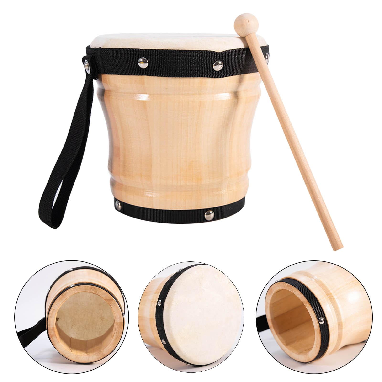 Wood s Drum 15x15cm Wood Painted Drum Percussion Instruments Drum Musical Instrument Hand Drum for Kids Adults Beginners