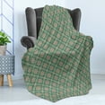 thumbnail image 4 of Mandala Soft Flannel Fleece Throw Blanket, Spring Seasonal Mosaic Vertical Floral Far Eastern, Cozy Plush for Indoor and Outdoor Use, 60" x 80", Jade Green Pale Pink, by Ambesonne, 4 of 5