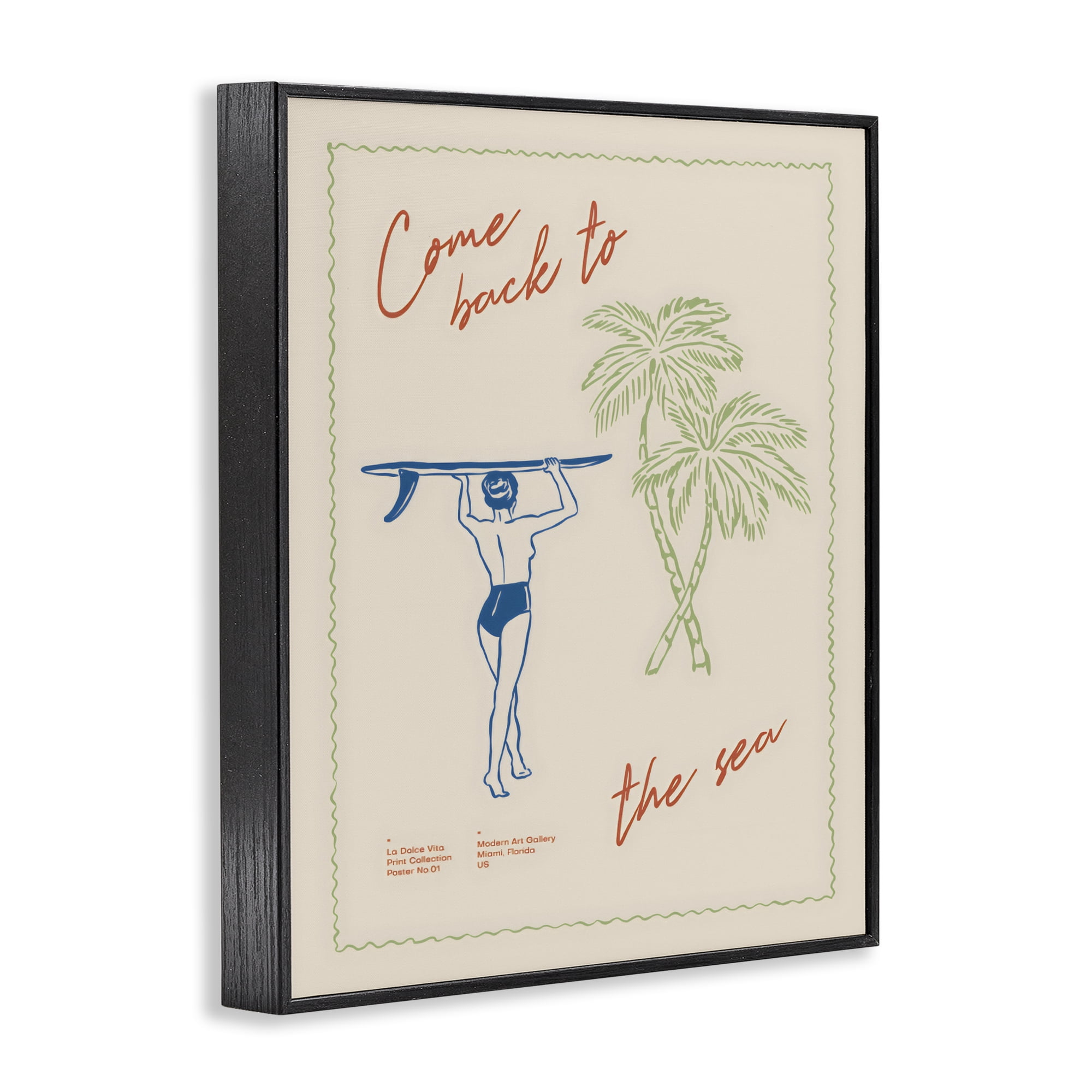 Stupell Industries Come Back To The Sea Black Framed Giclee Art, design by The Prints Vibe