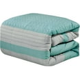 thumbnail image 4 of ESCA 7-Piece Liesl Teal Gray Pintuck & Real Quilting Comforter Bedding Set - OEKO-TEX Standard 100, Breathable, All Season, Soft & Lightweight - King/Cal King Size, 4 of 4