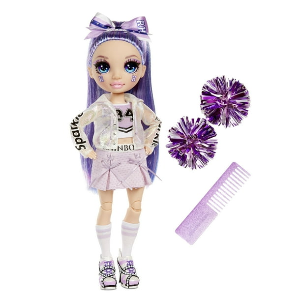 Rainbow High Cheer Violet Willow Purple Fashion Doll With Pom Poms Cheerleader Doll Toys For Kids 6 12 Years Old Walmart Com Walmart Com