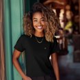 thumbnail image 3 of Dalix Lil Smile Face Embroidered Lightweight Relaxed Jersey Tee Summer Cute Short Sleeve T Shirt Womens in Black 2XL XX-Large, 3 of 5