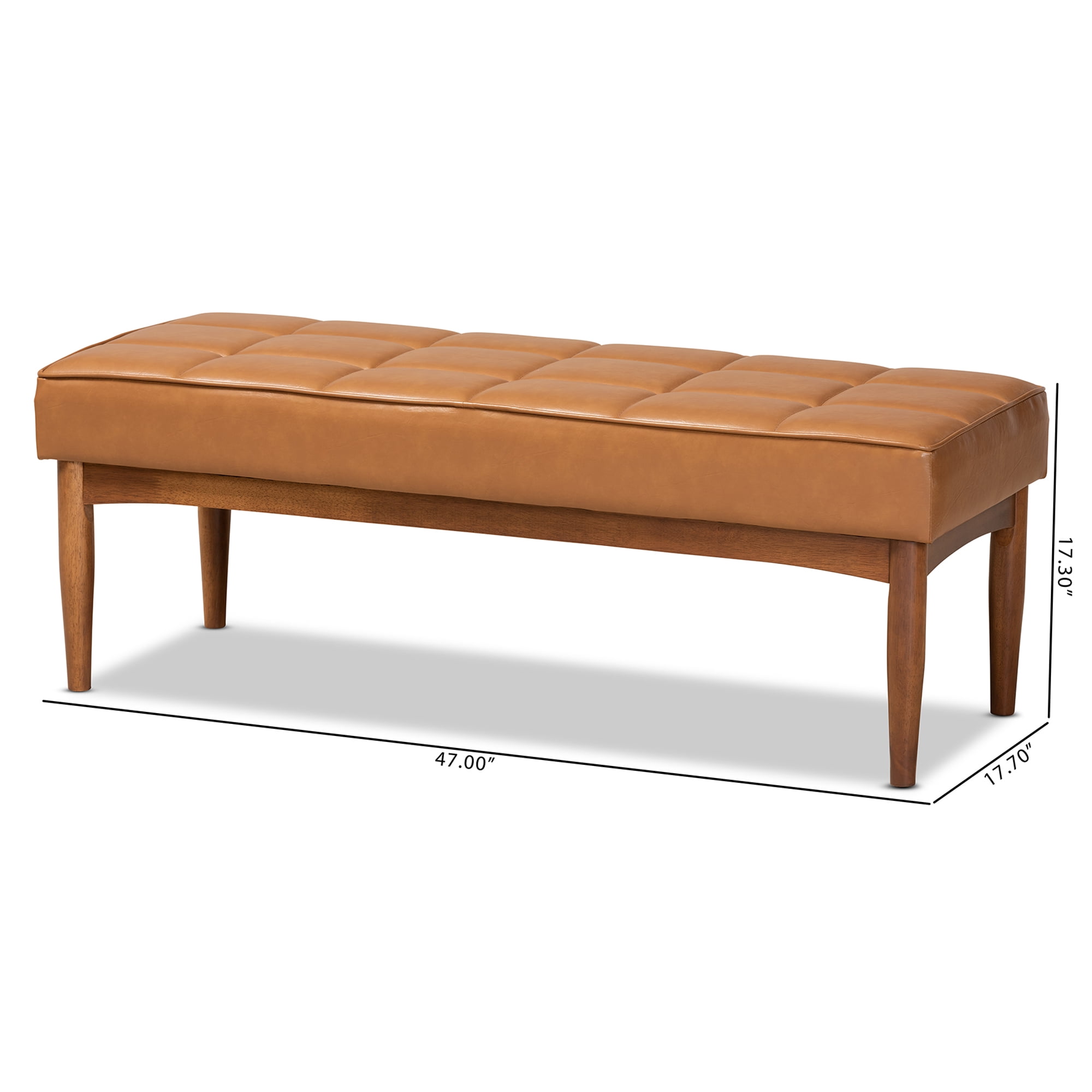 Baxton Studio Sanford Tufted & Upholstered Bench, Tan