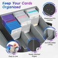 thumbnail image 5 of Tecfino Trading Card Storage Box 3-Row 2700+ Card Organizer, PU Leather Card Case with Handle and Lock Closure for TCG Game Sports Cards, Gray, 5 of 9