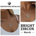 thumbnail image 3 of Beautlace 18K White Gold Plated Heart Rose Birthstone Necklace for Women,Crystal Pendant Jewelry Gift for Wife Mom Girlfriend,Birthday Valentine’s Day Mother’s Day Gift, 3 of 10