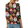 thumbnail image 5 of Fabrcox Crew Neck Christmas Oversized Shirts for Women M-3xl Plus Size 3/4 Sleeve Snowman Print Tee Tops Casual Raglan Baseball Tees Lightweight Tops Black L, 5 of 5