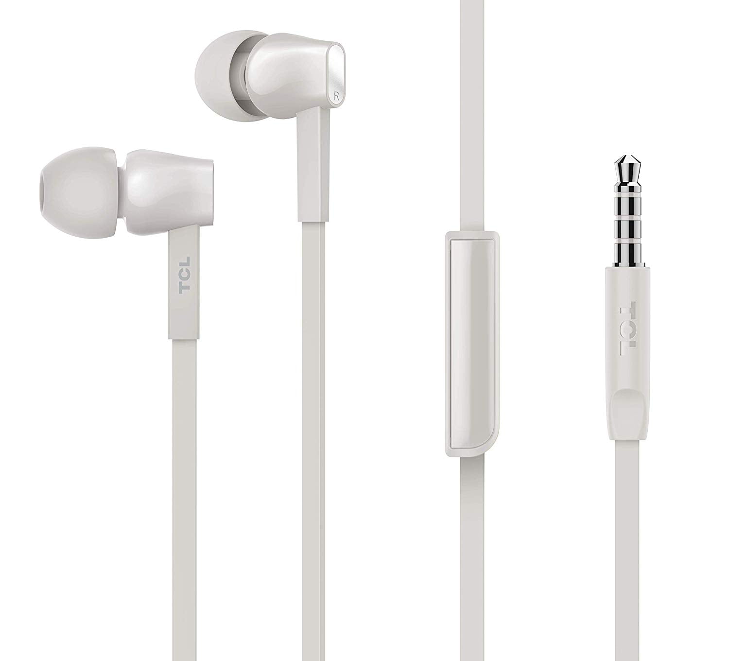 TCL Ash White Inear Headphones with Mic MTRO100WT