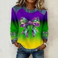 thumbnail image 2 of Craaazy Women's Carnival Prints Crewneck Long Sleeve Mardi Gras Sweatshirts Gifts, 2 of 4