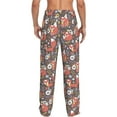thumbnail image 3 of Picia Foxes Mens Soft Woven Cotton Elastic Waistband Sleep Pajama Pant Lounge Sleep Pant With Pockets And Drawstring-Large, 3 of 9