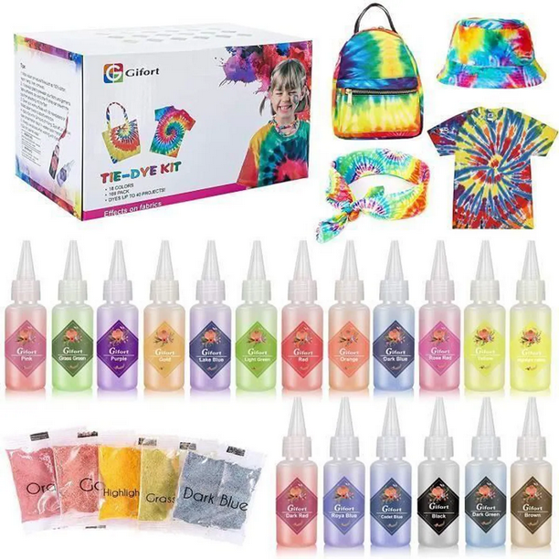 Tie Dye Kit 18 Vibrant Colors, DIY Graffiti Dye, Tie Dye Party Supplies