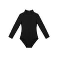 thumbnail image 5 of TSSOE Kids Girls Long Sleeves Ballet Dance Leotard Gymnastic Athletic Workout Cutout Back Bodysuit Black 7-8, 5 of 6