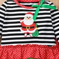 thumbnail image 6 of Byoo Girls Sets Christma Santa Claus Print Ruffle Bow Decoration Top And Bell Bottoms Dot Pants 2pc Sets Child Xmas Clothes, 6 of 9