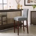 thumbnail image 2 of Tabouret de Bar Rembourré à Clous en Tissu Gris, 2 of 2