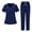 Navy, variant on Miqool Women's Scrub Set 4-Way Stretch Soft V-Neck Scrub Top and Pants Medical Uniform with Multi Pockets for Nurse Workwear