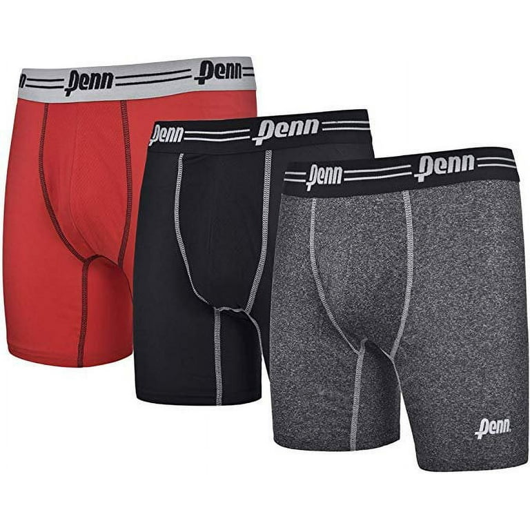 Penn Mens Performance Boxer Briefs - 12 Pack Athletic Fit Tag Free