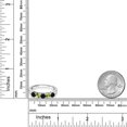 thumbnail image 3 of Gem Stone King 925 Sterling Silver Black Onyx and Green Peridot Wedding Band Ring for Women (0.80 Cttw, Round 3.5MM, Gemstone December Birthstone, Size 6), 3 of 4