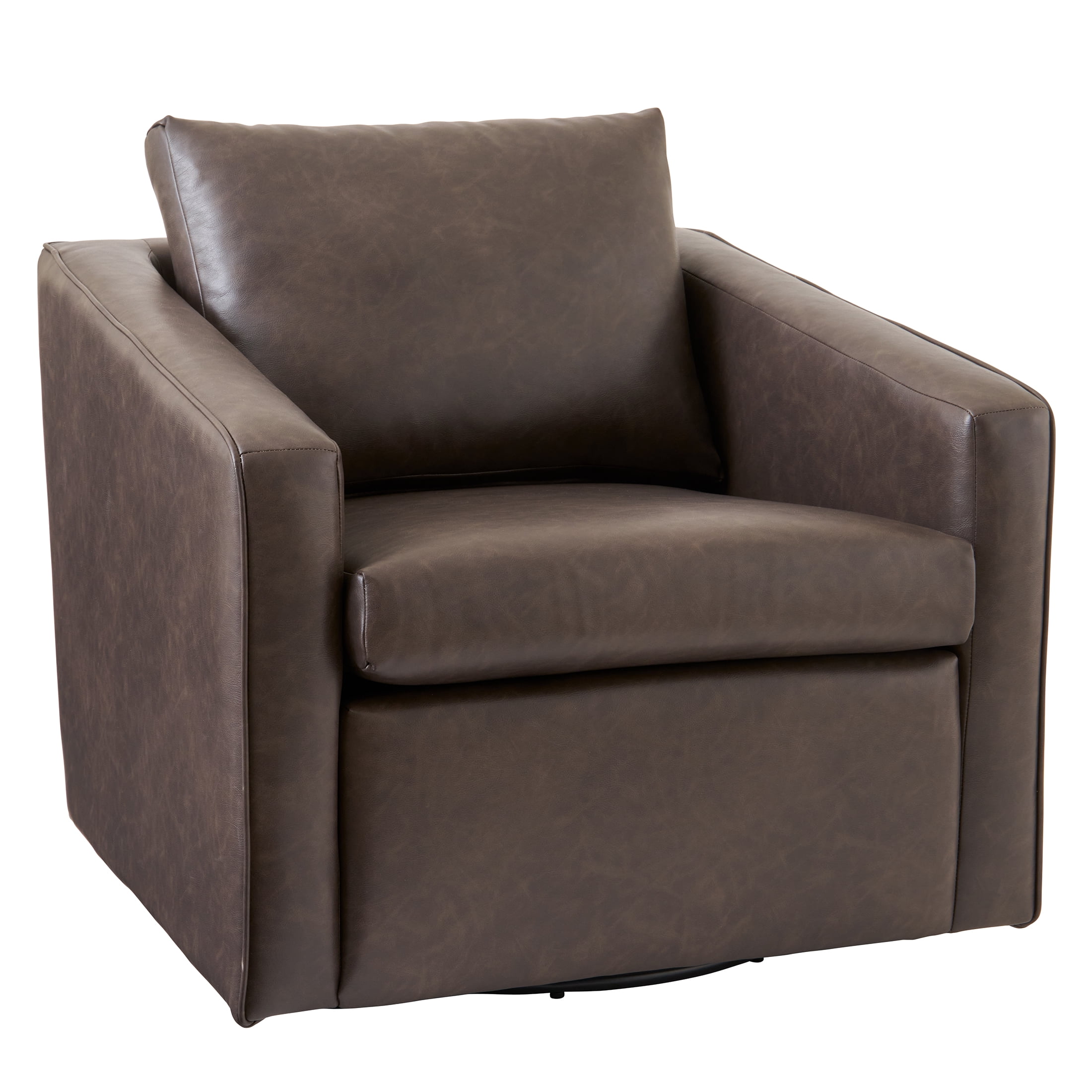 Better Homes & Gardens Steele Swivel Chair, Dark Espresso Faux Leather