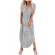 thumbnail image 1 of Vestidos de Verano de Mujer Casual Cuello Redondo Bolsillos de Manga Corta Impresión Vestido Largo, Vestido Ligero de Poliéster para Diario, Fiesta Y Primavera, 1 of 6