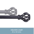 thumbnail image 4 of Kenney Mary Premium Steel Decorative Window Curtain Rod, 90-130" Adjustable Length, 1" Dia., Matte Black, 4 of 5