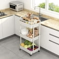 thumbnail image 4 of ERSAN-3-Tier Plastic Rolling Utility Cart with Handle, Multi-Functional Storage Trolley for Office, Living Room, Kitchen, Movable Storage Organizer with Wheels, White, 4 of 4