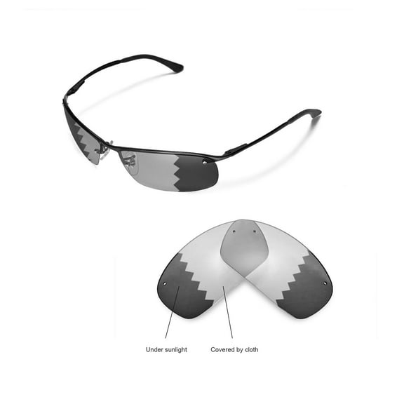 Walleva Transition/Photochromic Polarized Replacement Lenses for Ray-Ban RB3183 63mm Sunglasses