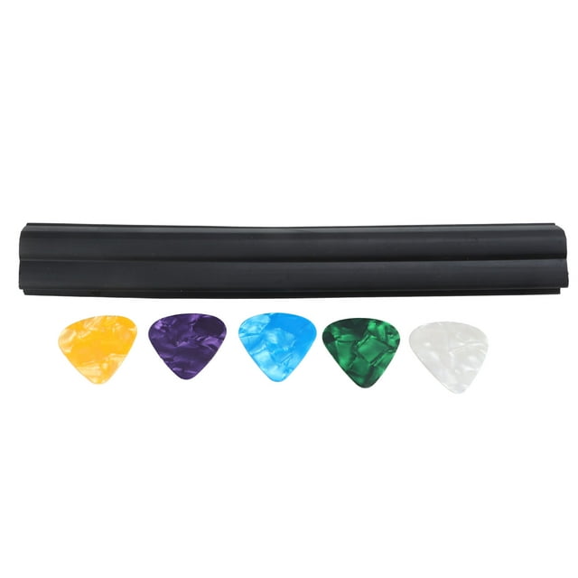Guitar Pick Clip Plastic Excellent Grip Soft Pick Holder with 5 Celluloid Guitar Picks