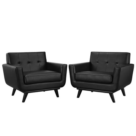 Modern Urban Contemporary Leather Sofa Set Black