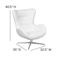 thumbnail image 5 of Flash Furniture Rally White LeatherSoft Swivel Wing Chair, 5 of 11