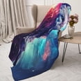 thumbnail image 3 of Rateoe Starry Multicolored Wolf Pattern Flannel Throw Blanket, Ultra-soft Blanket for Bed, Couch, Car, Hypoallergenic Anti-pilling blanket-40"x30"(Vertical), 3 of 6