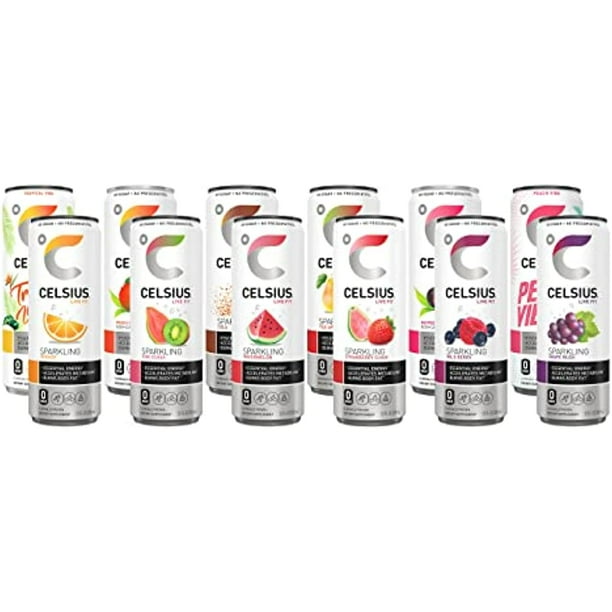 Celsius Energy Drink All Flavor Variety Pack 12 Fl Oz, Slim Cans