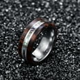 thumbnail image 2 of 8MM Men's Or Women's Tungsten Carbide Ring Wedding Band Wood Inlay Size 12, 2 of 6