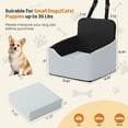 thumbnail image 3 of Poshby Dog Car Seat for Small Dogs, Portable Booster Car Seat with Patent Safe Buckles, for Pets up to 35lbs, Gray, 3 of 10