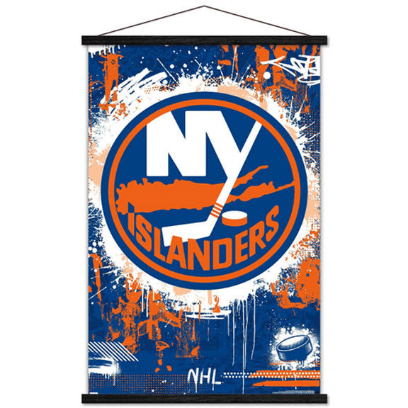NHL New York Islanders - Maximalist Logo 23 Wall Poster with Magnetic Frame, 22.375" x 34"