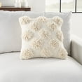 thumbnail image 4 of Mina Victory Life Styles Tufted Pom Poms 18"X18" Ivory Indoor Throw Pillow, 4 of 6