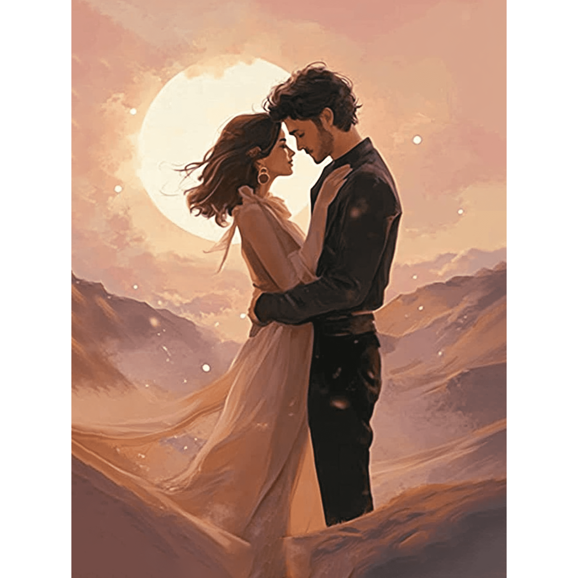 Romantic Couple Embrace Decorative Painting/Canvas Art, Ideal for Living Room, Valentine s Day Gift, Dating Anniversary Gift.