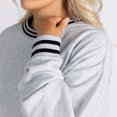 thumbnail image 5 of Women's Gameday Couture Gray Iowa Hawkeyes Oversized Showdown Ringer Stripe Sweatshirt, 5 of 6