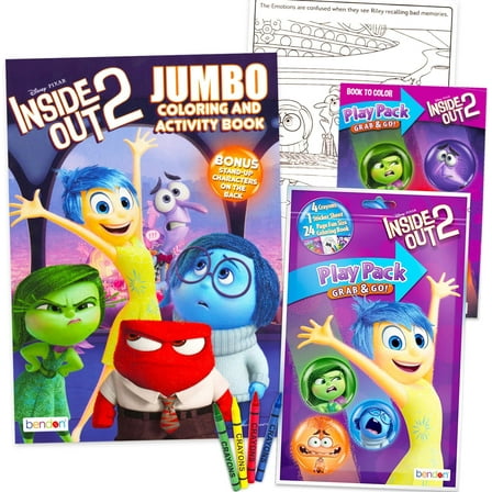 Disney Inside Out Coloring and Activity Book 2 Books Filled with Stickers, Posters, Coloring Activities