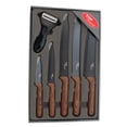 thumbnail image 1 of Juego de Cuchillos para Cocina de Acero Inoxidable Mango de Madera, 6 Piezas, Set Cuchillos para Chef, Incluye Cuchillos y Pelador con Caja de Regalo, 1 of 8