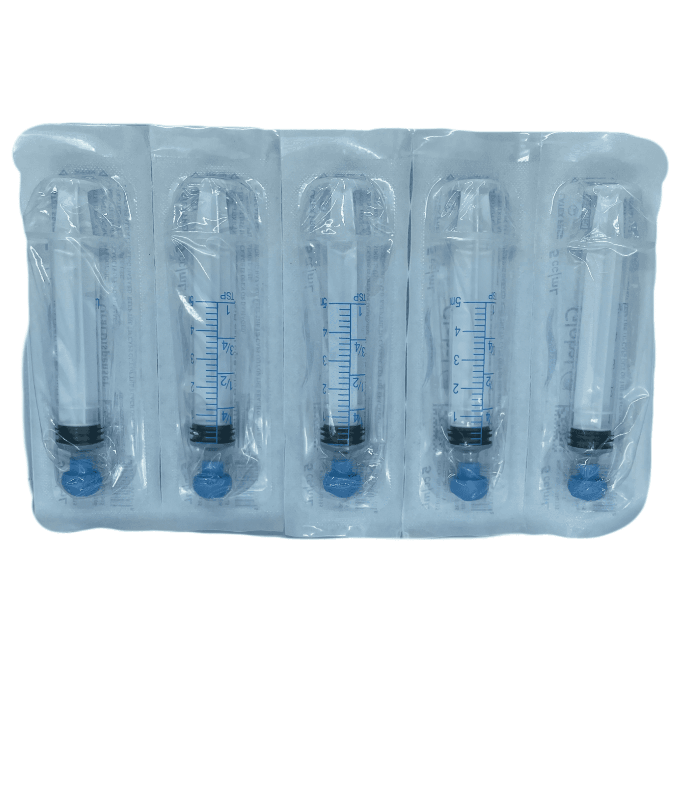 Easy Glide 5ml 5cc Oral Syringe, Sterile, Caps Included, Great for Oral Medicine and Home Care, 100 Pack