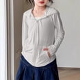thumbnail image 6 of Girls Jacket Outdoor Lightweight Hooded Coat Long Sleeve Sun Protection Outerwear with Zipper Size 4-10, 6 of 7