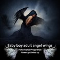 thumbnail image 3 of Ala de ángel blanca con halo y varita de hada para niños, disfraz de ángel con alas de plumas para cosplay, Halloween, Nochebuena, regalo de Navidad, 3 of 3