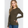 thumbnail image 2 of TheLovely Women's & Juniors Casual Long Sleeve Crew Neck Thermal T-Shirts Top, 2 of 4