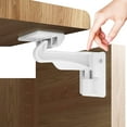 thumbnail image 2 of Baby Proofing Cabinet Locks (2 Pack) - Child Safety Latches for Cabinets, Drawers, Cupboards - Adhesive Easy Installation, 2 of 5