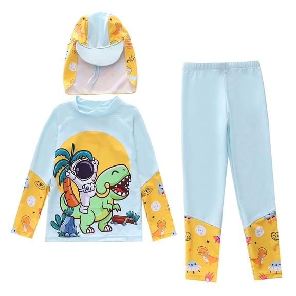 Shadoumai Boys Long Sleeve Rash Guard Swimwear Sun Surfing Beach Hot Swim For Kids